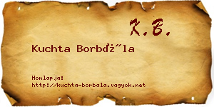 Kuchta Borbála névjegykártya